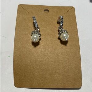 Elegant Silver and Pearl Drop Earrings